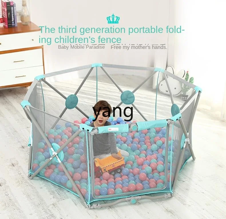 LMM Toddler Game Fence Installation-Free Foldable Infant Protective Grating Living Room