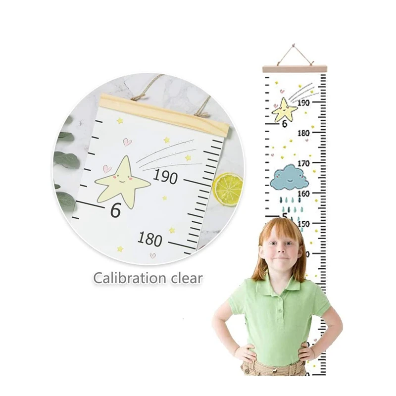 Baby Growth Chart Ruler For Kids,Removable Height Chart Measurement Wall Decoration For Baby Gift 7.9 Inch X 79 Inch