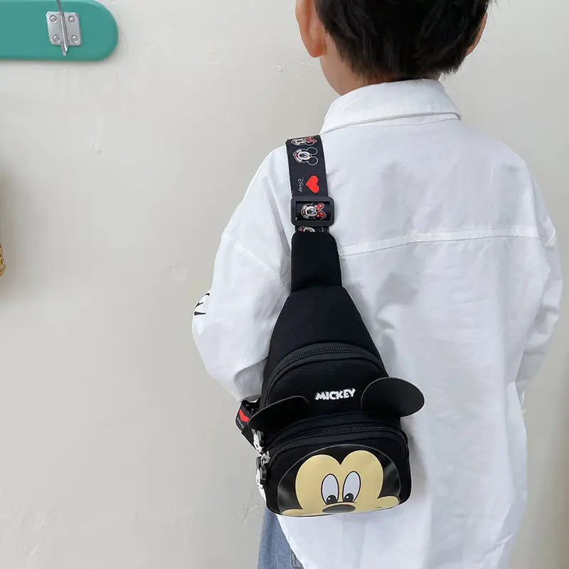 Disney Mickey's New Children's Waist Bag Cartoon Cute Boys and Girls Chest Bag Large-capacity Luxury Brand Fashion Messenger Bag