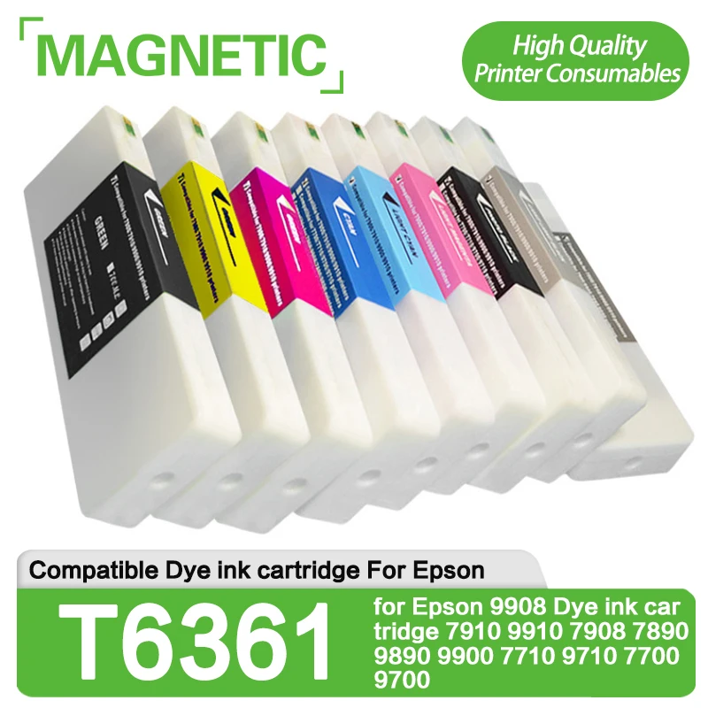 

350ML T6361-T6369 T636A T636B Compatible for Epson 9908 Dye ink cartridge 7910 9910 7908 7890 9890 9900 7710 9710 7700 9700