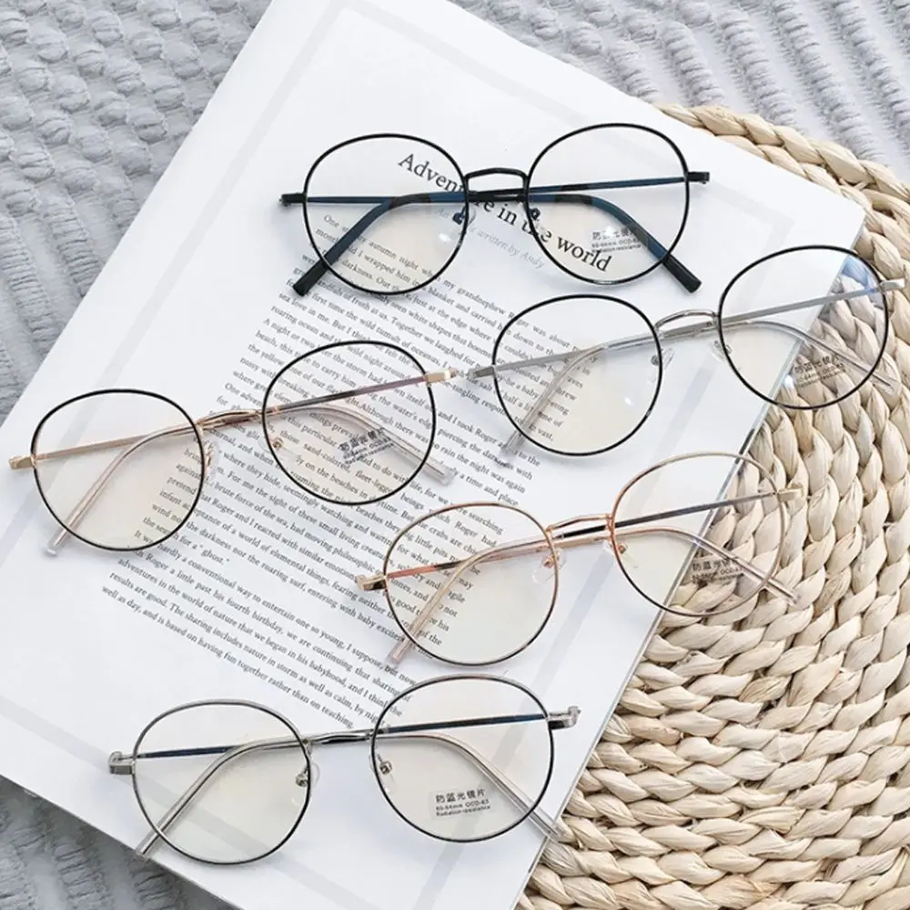 Retro Chic Anti-Blue Light Oval Metal Frame Designer Glasses