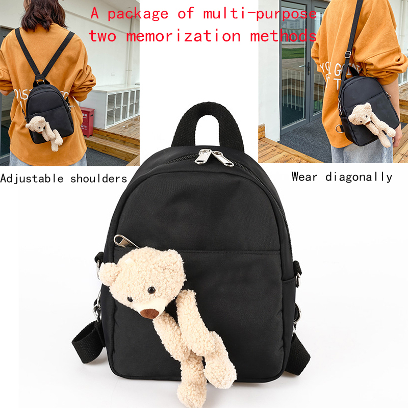 Men's and Women's Cute Little Bear Lightweight Shoulder Bag - New Style Fashion Korean Edition Casual Travel Backpack