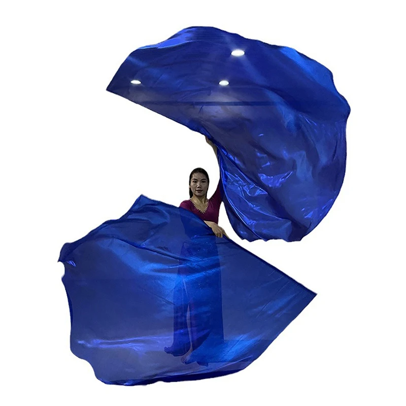 Dance Props Flag With Telescopic Sticks 140*140cm Multiple Colors Belly Dance Semicircle Flags Performance Props Accessories