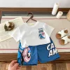 Children's Clothing Children's Short Sleeved Boys And Girls Summer Cartoon Fashion Baby Trend Set Short Sleeved Shorts Set 4