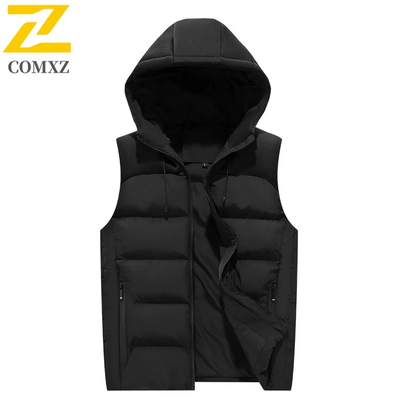 Autumn Couple Colorblock Sports  Vest Stand Collar Thickened Windproof Coat for Hiking Camping Fishing Korean Style Outerwear