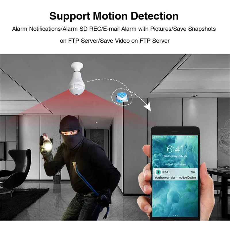 security cameras 1080P Wifi Surveillance Camera Light 360° Security Protection Panoramic Camera Bulb Ip Cctv Fisheye Hd Night Vision Camera indoor security camera