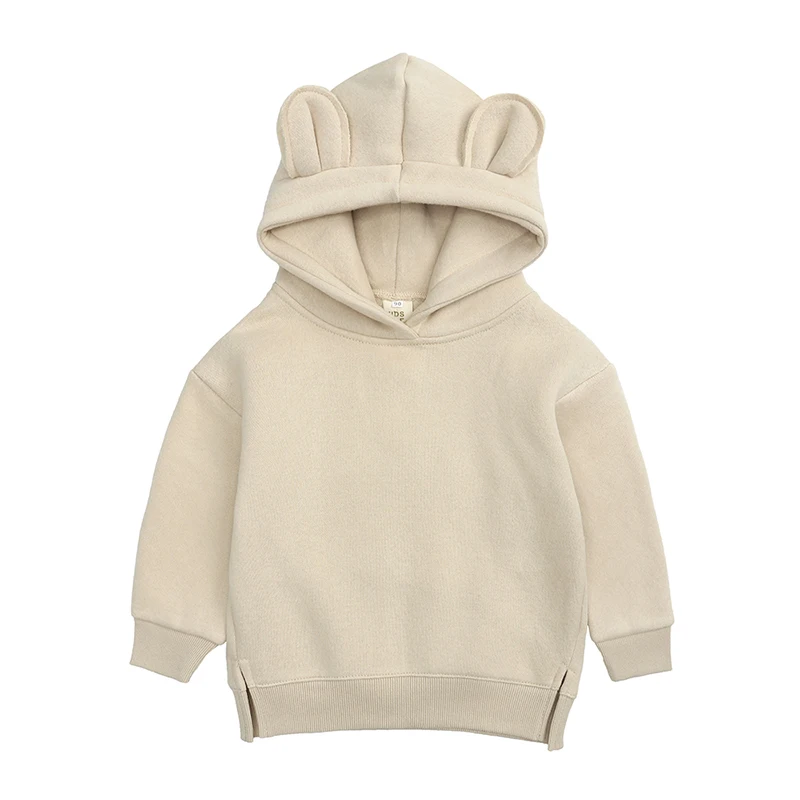 Beige - Con Capucha - Sudadera cálida manga larga para niños