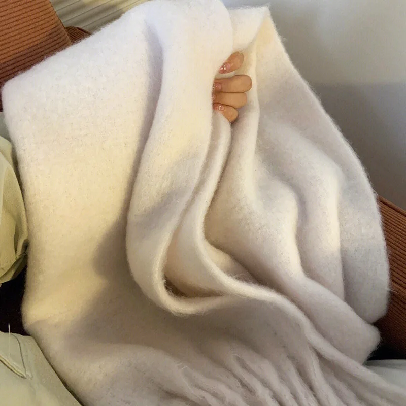 Soft Mohair Winter Scarf for Women Blue