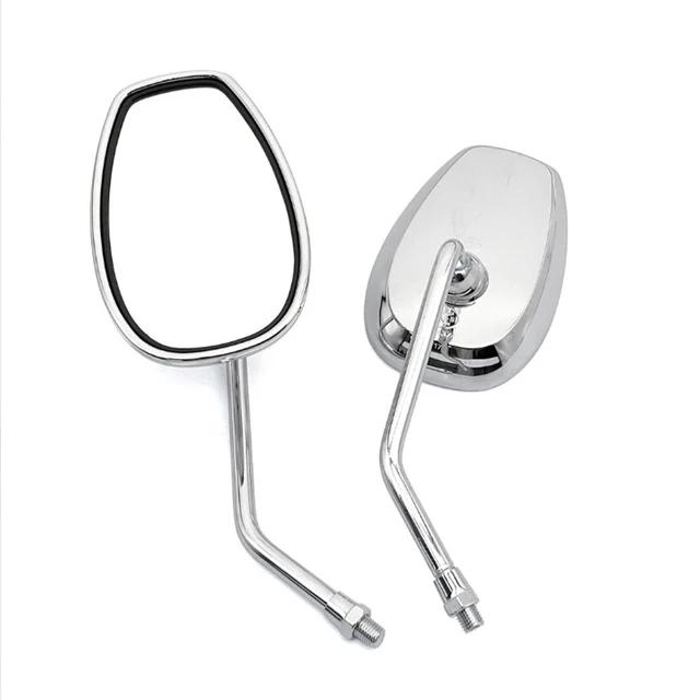 Universal 10mm Chrome Rearview Mirrors Motorcycle Motocross Scooter E-bike Racing Motorbike Side Mirror Rear View Accessories