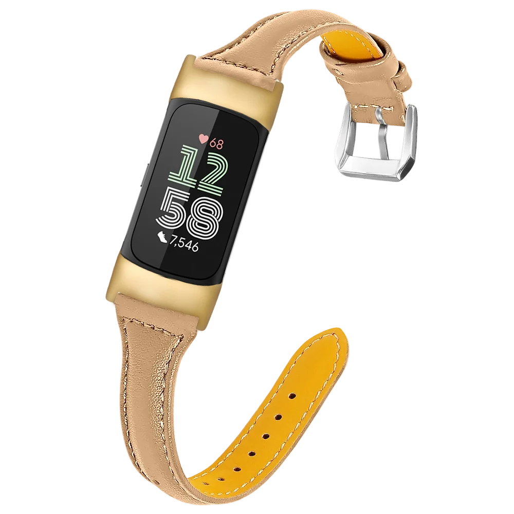 Leather Strap Fashion Casual Wristband with Metal Connector and Classic Buckle
