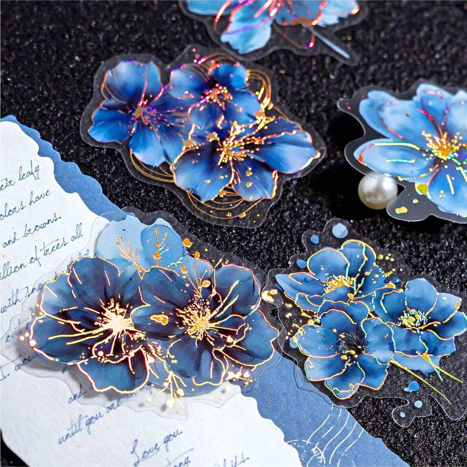 100 pezzi di set di adesivi floreali - carta decorativa e adesivi