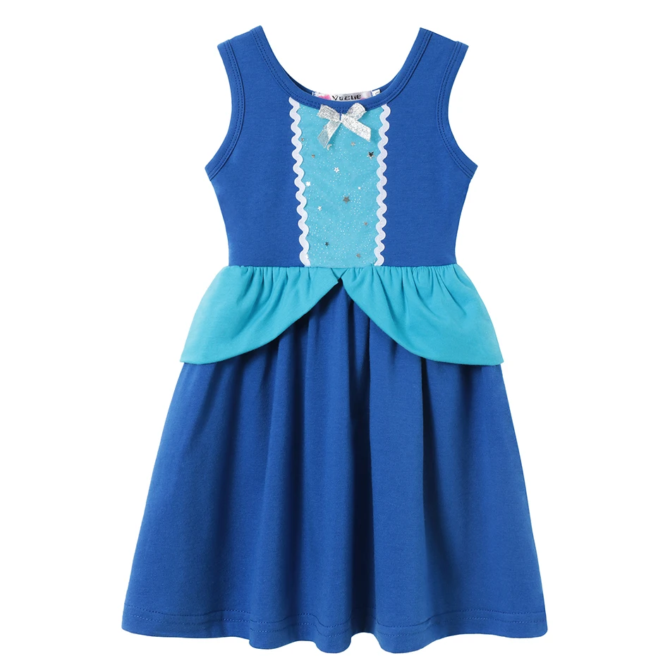 thumbnail image 1 of Vestido de estilo princesa para niñas, ropa informal de algodón con dibujos animados, ropa de cumpleaños para niñas de 2 a 8 años, 2024, 1 of 5