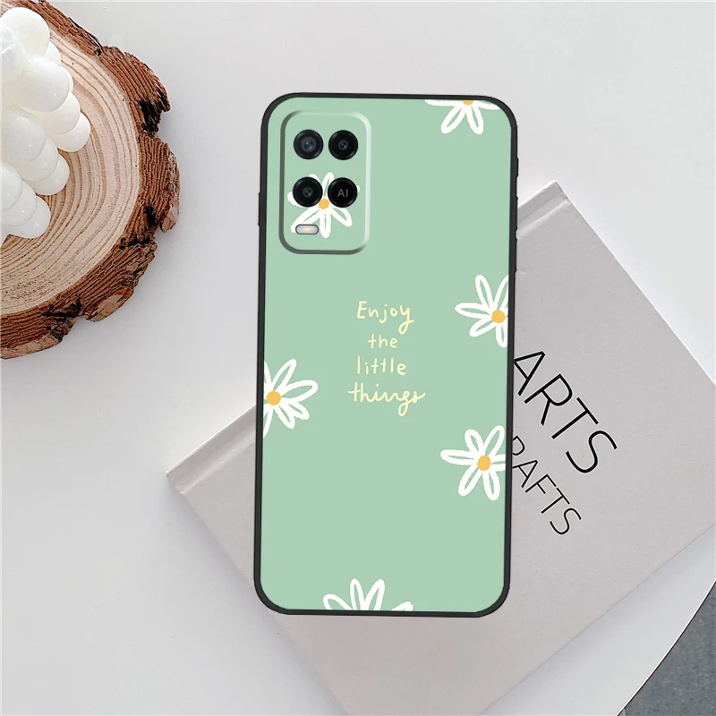 green aesthetic For OPPO A57 A77 A78 A17 A16 A76 A96 A15 A52 A72 A91 A93  A54 A74 A94 A5 A9 A31 A53s A54s Case