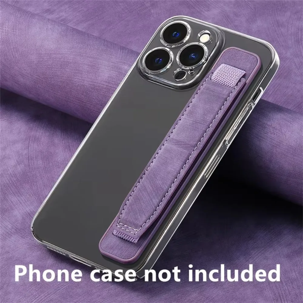 Stylish PU Leather Wristband Phone Grip & Telescopic Holder