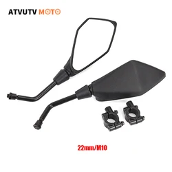 Universal 22mm Motorcycle Rearview Mirror Pair for Off - Road and Street Bikes (1pair - M10)