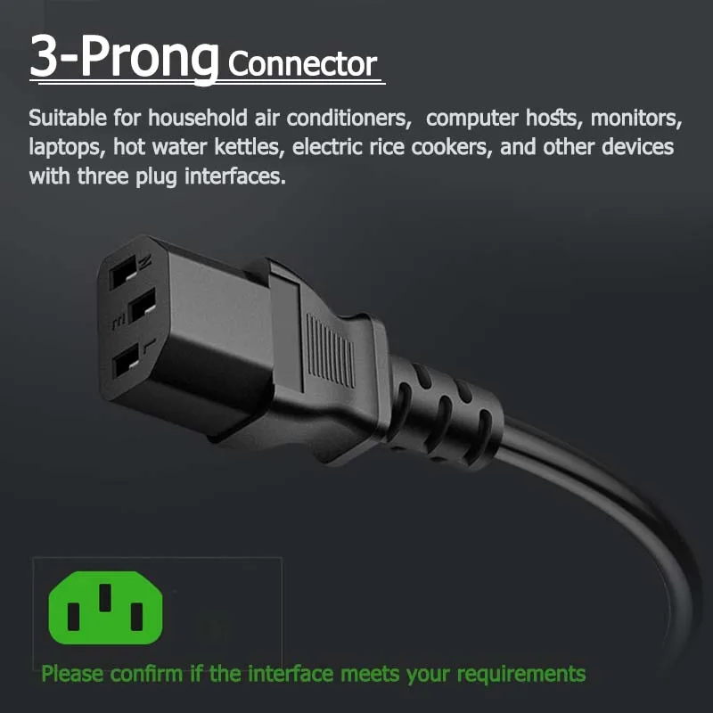PC 노트북 쿡용 표준 3 갈래 AC 전원 공급 케이블, AU 플러그, 고전력 연결 와이어, 0.5mm ² 0.75mm ² 1mm ² 1.5mm ² 구리 라인
