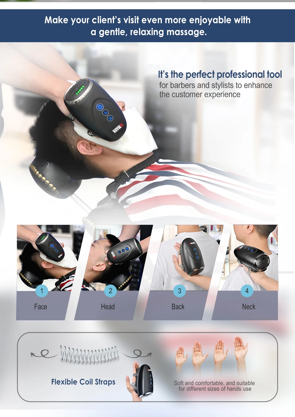 Description Picture 6 of itemWMARK NS-001 Barber Massager cordless handheld