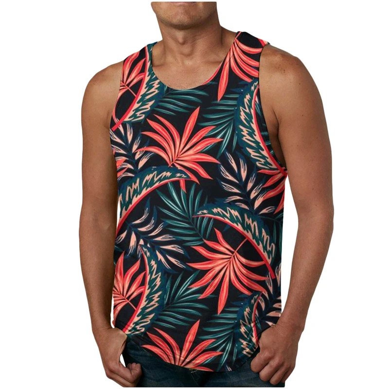 

Tropical Palm Trees 3d Print Tank Top For Men Summer Muscle Gym Tees Street Sleeveless T-shirt Tops Oversized Vest Male Clothes