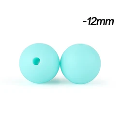Silicone Beads for DIY Jewelry and Crafting - BPA Free, 12mm Round - Assorted Quantities (Blue Green)