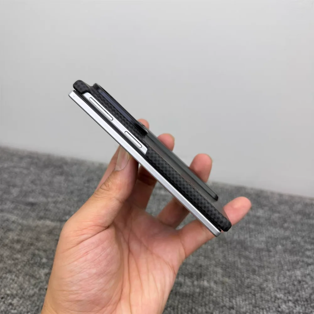 Carbon Fiber Texture Foldable Phone Case with Stand - Anti-Fall Hard Cover for Samsung Galaxy Z Fold