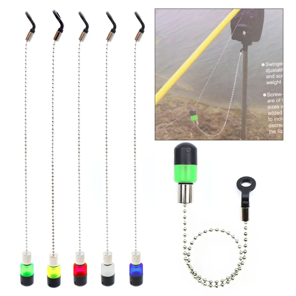 Indicateur de touche pour pêche à la carpe avec chaîne en acier - Swinger et bobine pour feeder