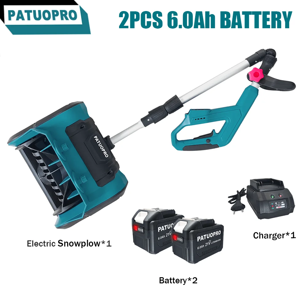 PATUOPRO Electric Cordless Snow Sweeper Snow Plow, Brushless Handheld 310mm Clean Street Courtyard Tools For Makita 18V Battery