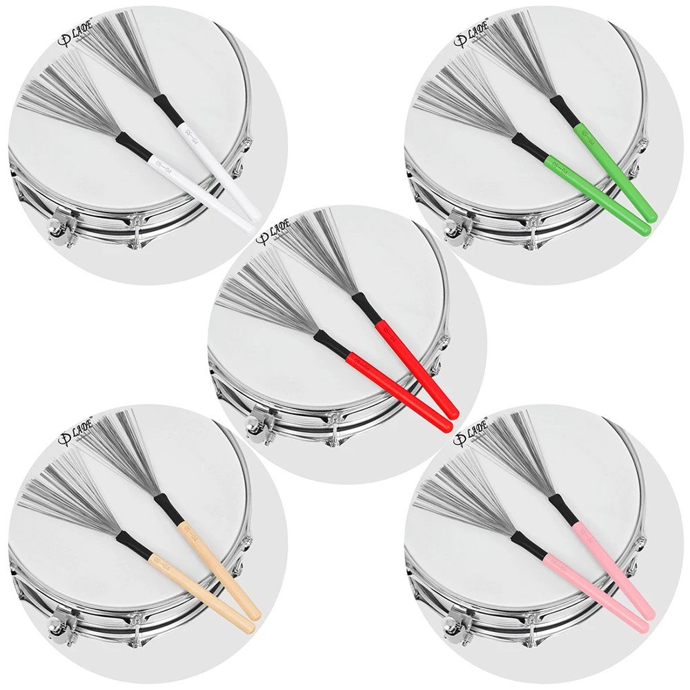 Drum Brushes Drumstick Metal Retractable Brush 2Pcs/Set for Drum Kit Cajon Jazz Steel Wire Percussion Accessory drum percussion accessories drum accessories