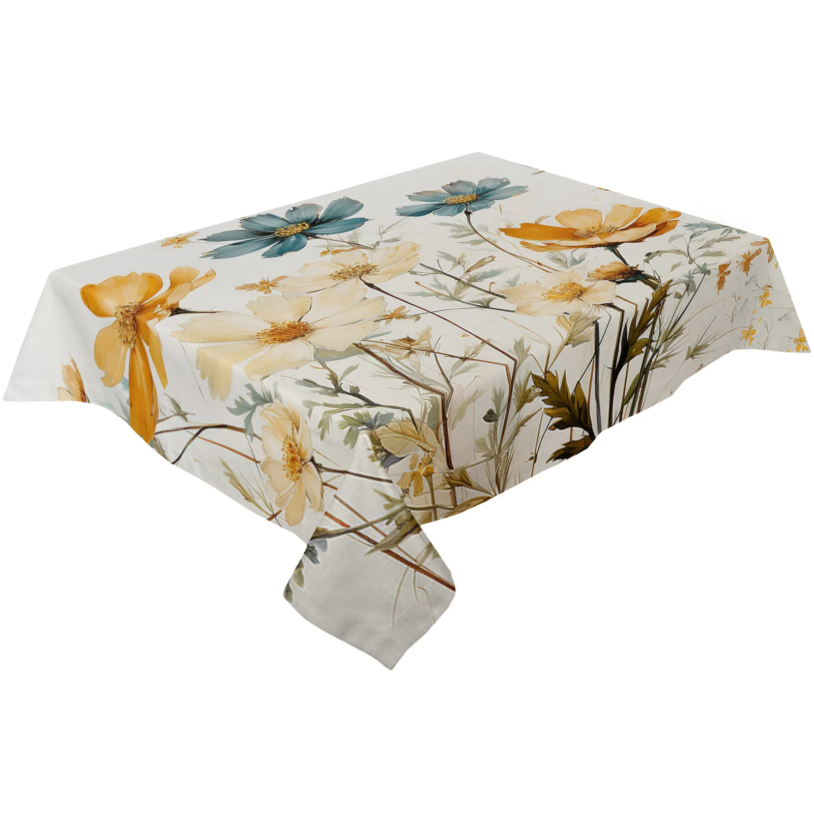 

Flower Plant Waterproof Tablecloth Wedding Party Rectangular Tablecloth Holiday Decor Table Cover