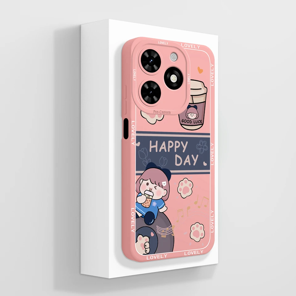 Fashionable Liquid Glitter Case with Lovely Girl Design – Durable and Stylish Back Cover