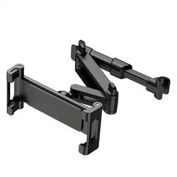 Universal Car Headrest Tablet & Phone Holder, Adjustable Stand Cradle (Black)