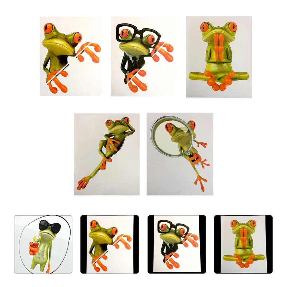 

3D Frog Car Sticker Window Decal Auto Frogs Shape Self-adhesive Computer Stickers