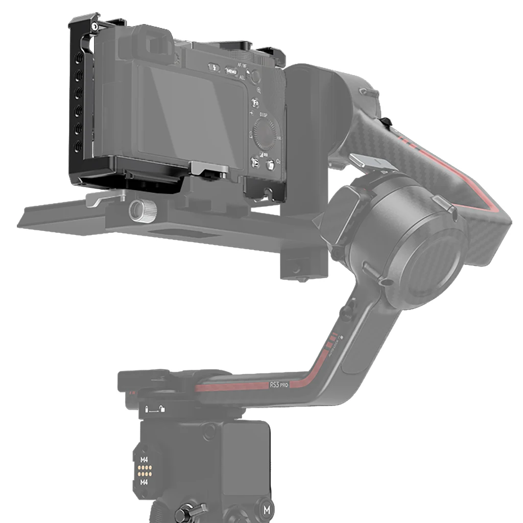 Aluminium Kamerakäfig Rig Kaltschuhhalterung 1/4 3/8 Schraubenlöcher für Sony A6500 A6400 A6300 A6000 Stabilisator Lichtverlängerungshalter – Detail 10