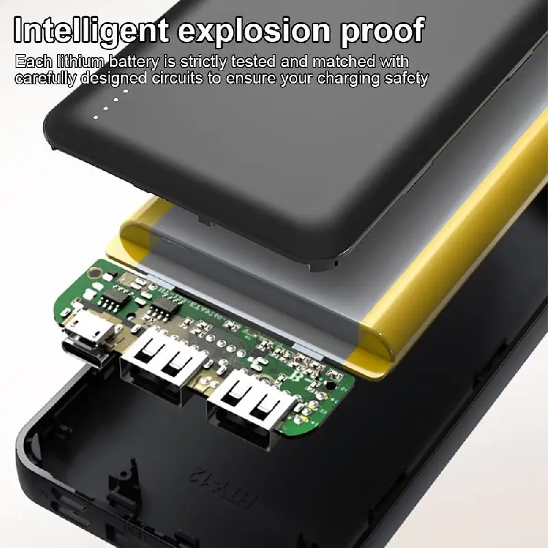 20000mAh Power Bank 5V/2A Micro/Type-C Out Portable Fast Charger External Battery Pack for Heating Vest Jacket Scarf Socks Glove