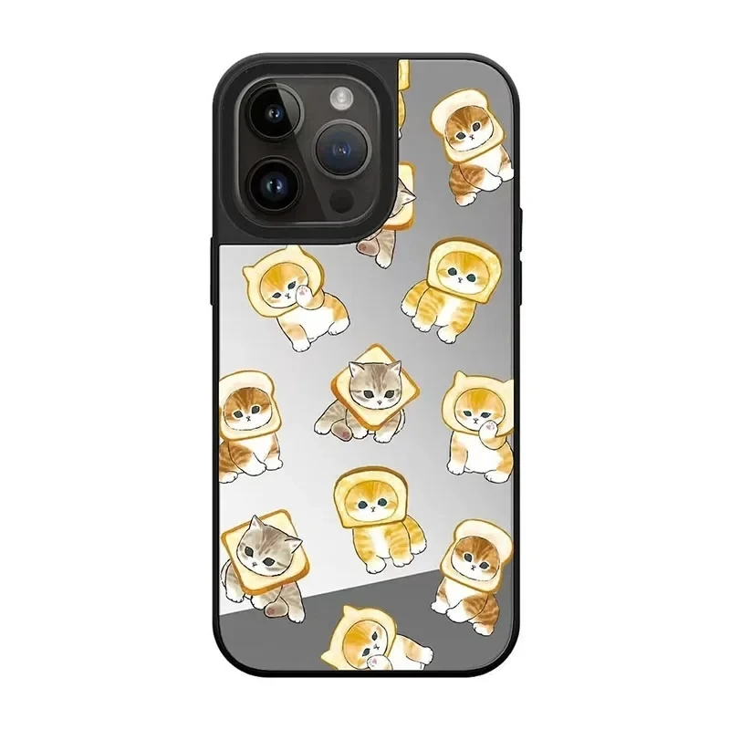 

Mirror Surface Honeybee Cat Cute Pattern iPhone 11 12 13 14 15 Pro Max Protective Case with MagSafe