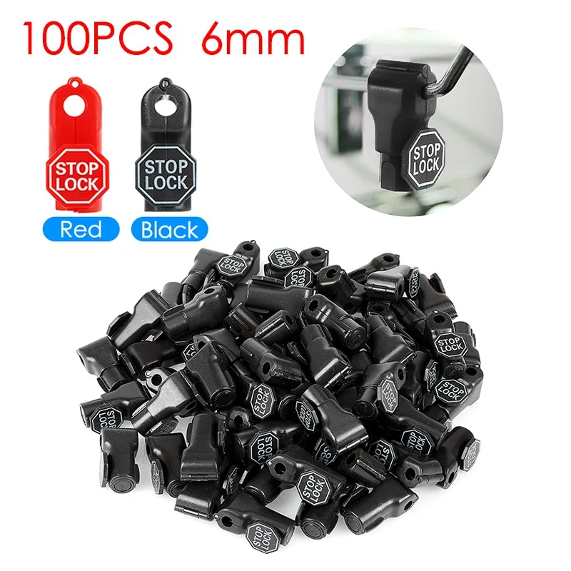 

100PCS 6mm Supermarket Peg Hook Stop Lock Pegboard Hook Lock Loss Prevention Security Lock for Retail Shop Commodity Display