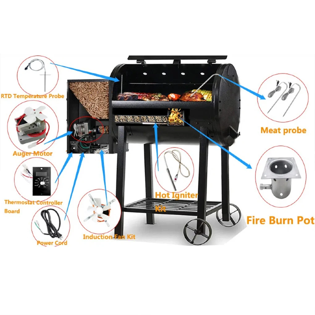 120V 2.0 rpm Replacement Auger Motor For Pit Boss Electric Wood Pellet Smoker Grill Gear Motor BBQ Oven Stove Accessories
