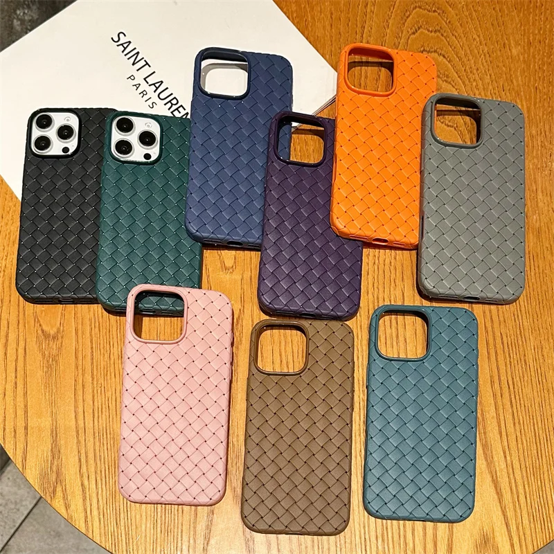 Luxury Woven Grid Breathable Mesh Cooling Phone Case - Thin Soft Silicone Cover