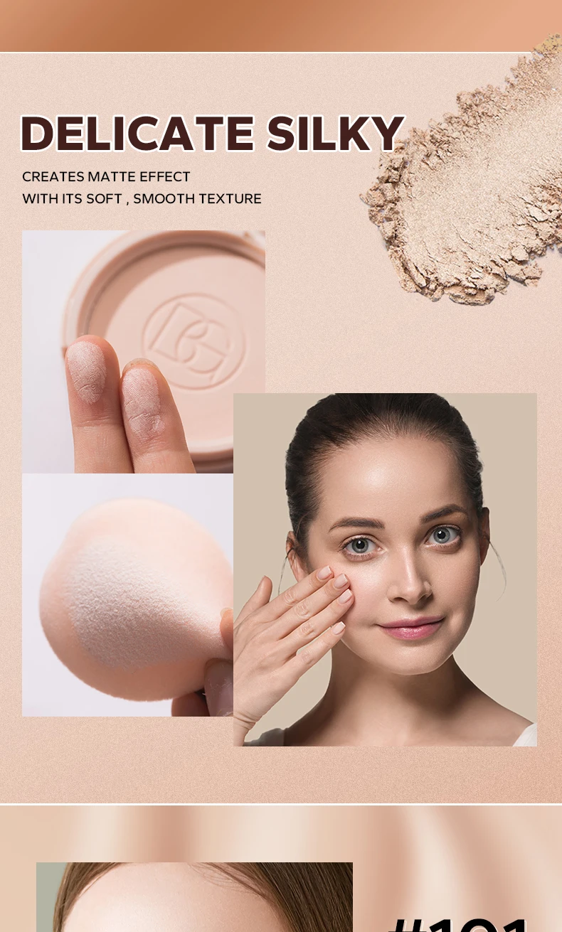 Description Picture 5 of itemBeauty GlazedMatte Setting Compact Powder Natural Silky Oil Control Long-Lasting Waterproof Makeup Cake for a Delicate Finish