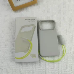 Stylish Lanyard Kickstand Phone Case with Magnetic Wireless Charging and Camera Control AI Buttons Cover - iPhone 17 Pro (Light Gray)