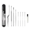 8pcs/set Stainless Steel Ear Wax Pickers Cleaner Ear Wax Removal Tools Set Ear Picks Wax Removal Tweezers Ear Pick Clean Tool wi 1