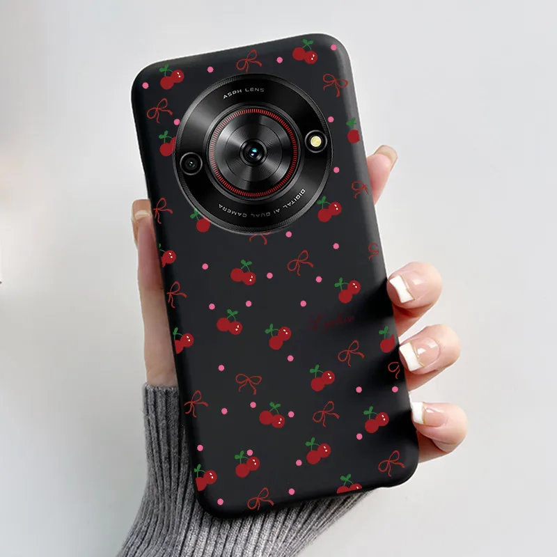 Aesthetic Cute Cat Fashion Shockproof Black Matte Soft TPU Phone Case