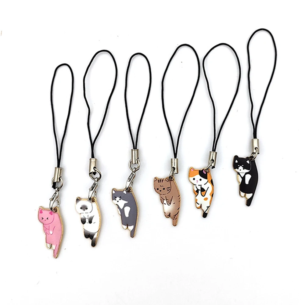 Mini Cat Smart Phone Strap Cordini Per Iphone/Samsung/Huawei Case Decoration Cute Keys Chain Ornaments Custodia Per Telefono Cinghie Charms