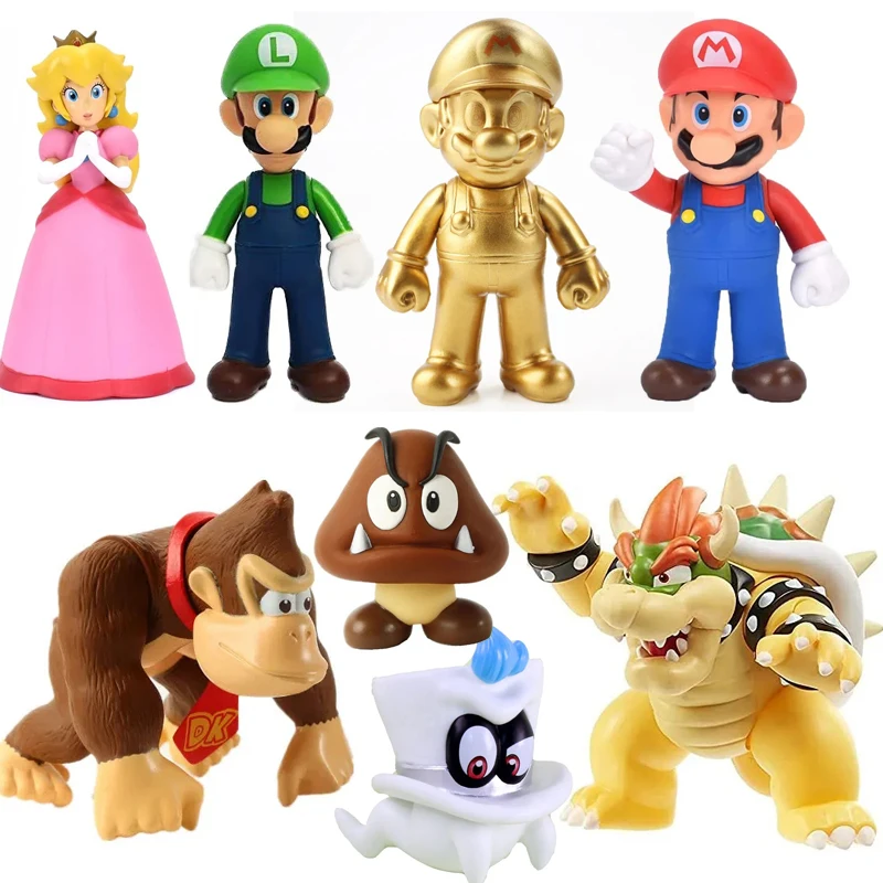 thumbnail image 2 of Figura de acción de Super Mario Luigi Peach Bowser Yoshi Wario, modelo de anime, juguetes, muñeco de dibujos animados, regalo de cumpleaños para niños, 2 of 5