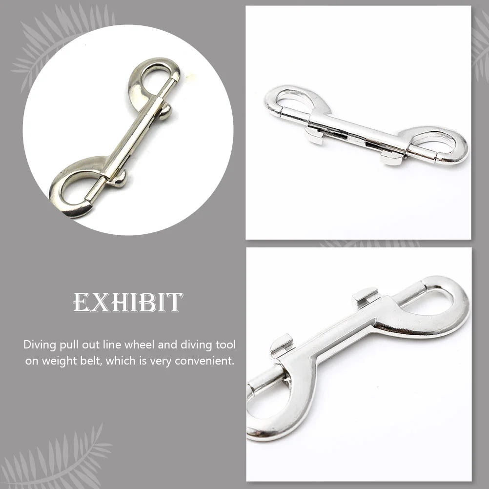 12pcs Double Ended Trigger Hook Snap Hook Clip for Pet Black Metal Diving Mountaineering Dog Leash Hardware