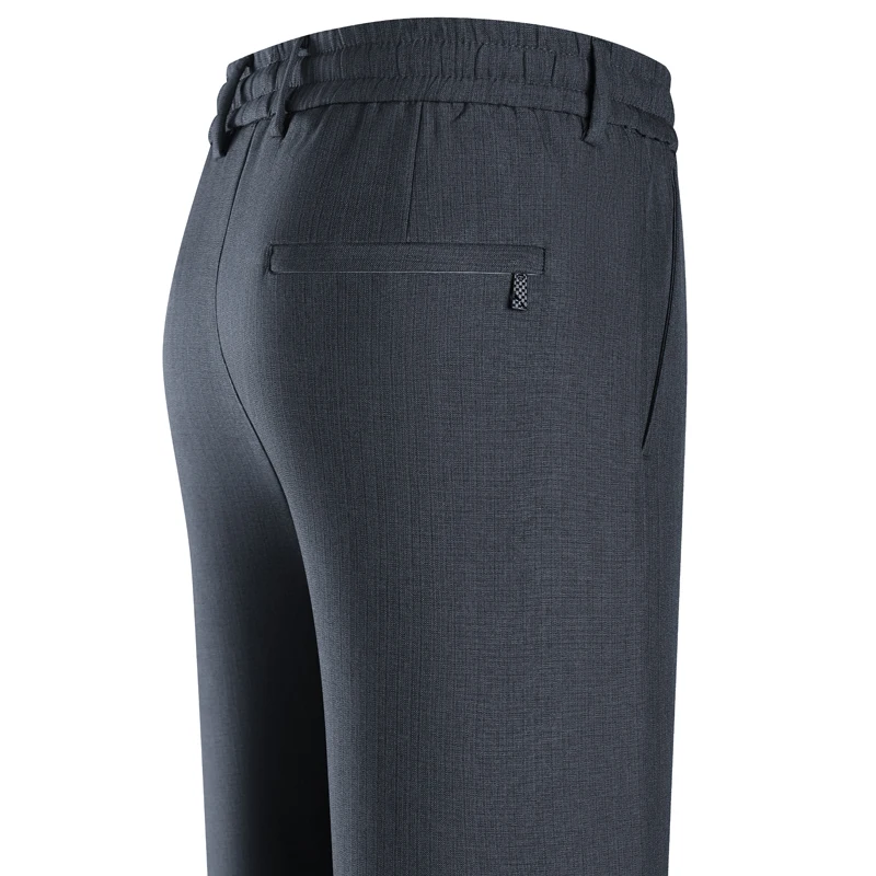 Men's Spring Autumn High Waisted Button Up Zippered Pocket Straight Suit Workwear Sports Trousers Formal Office Lady Pants