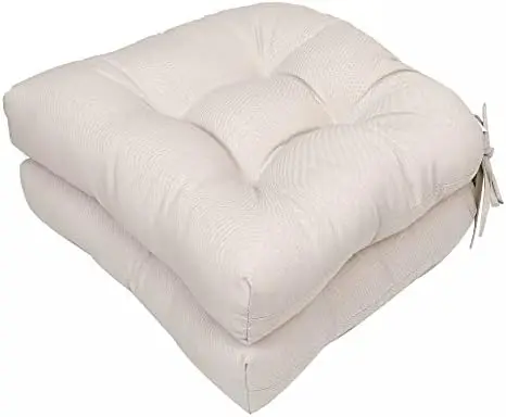 

Cushions 19" x 19" Chair Seat Pads, Set of 2 Thick Fill Tufted Square Cushions, Water-Resistant Chair Seat Cushion wit