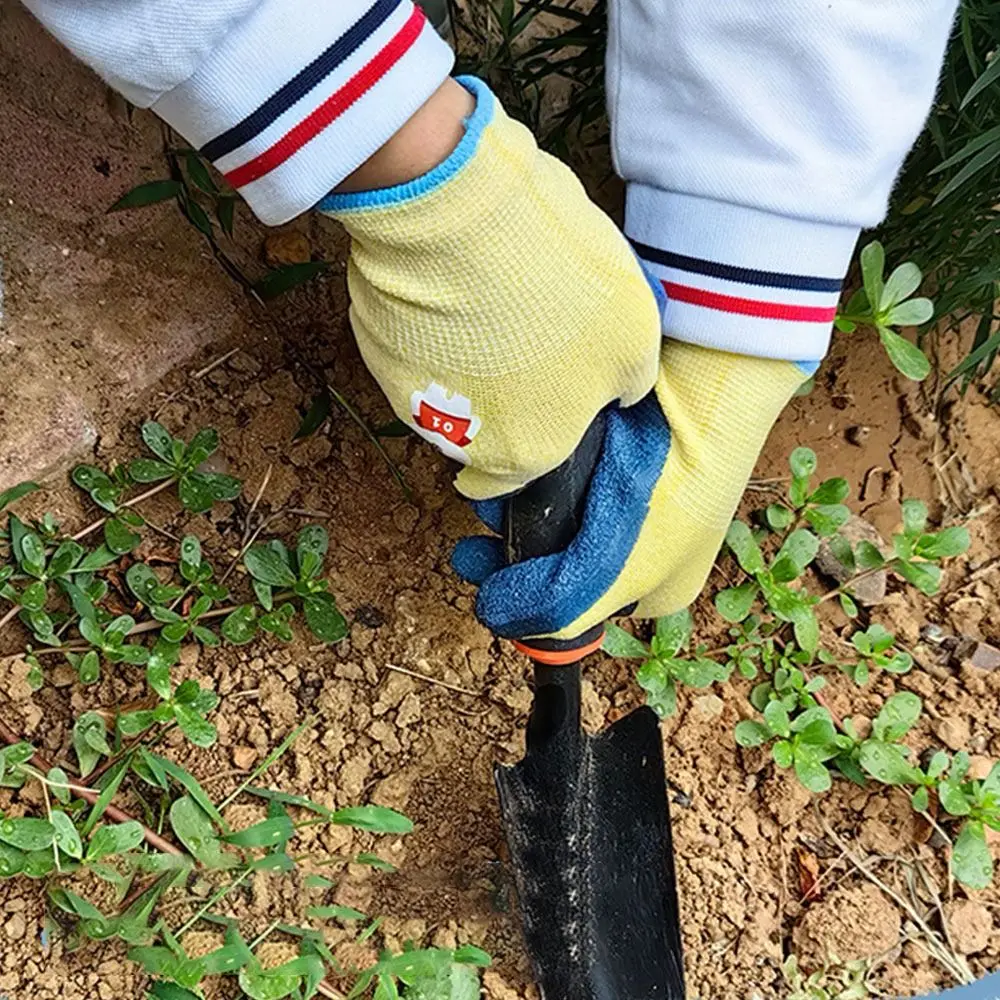Cartoon Animal Kids Work Gloves Multi-purpose Pink Blue Yellow Gardening Glove Camping Wear Resistant Latex Coated Gloves 4