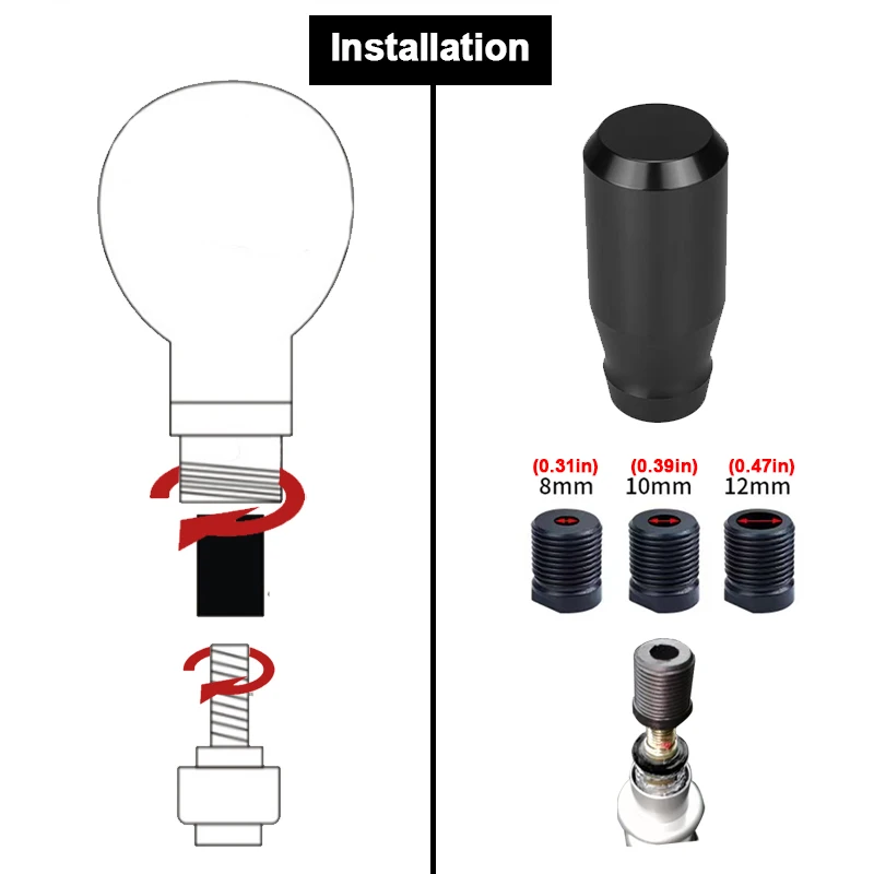 Car Gear Shift Knobs Car Gear Shift Knobs 78mm Aluminum Alloy Weighted Shifter Knobs Metal Gear Lever Stick Handle Car shift handle Adapter included