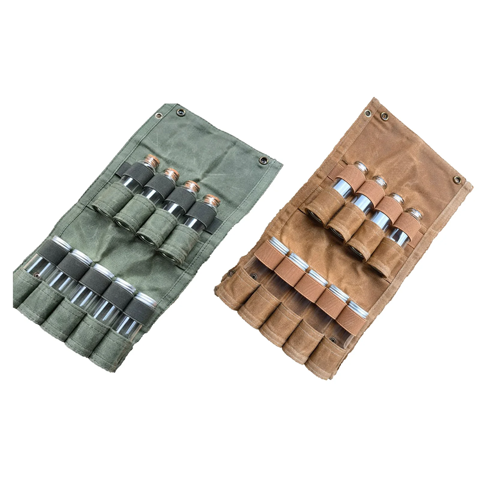 9-hole Camping Spice Kit Foldable Canvas BBQ Condiment Bottle Pack Large Capacity Portable Ultralight Waterproof