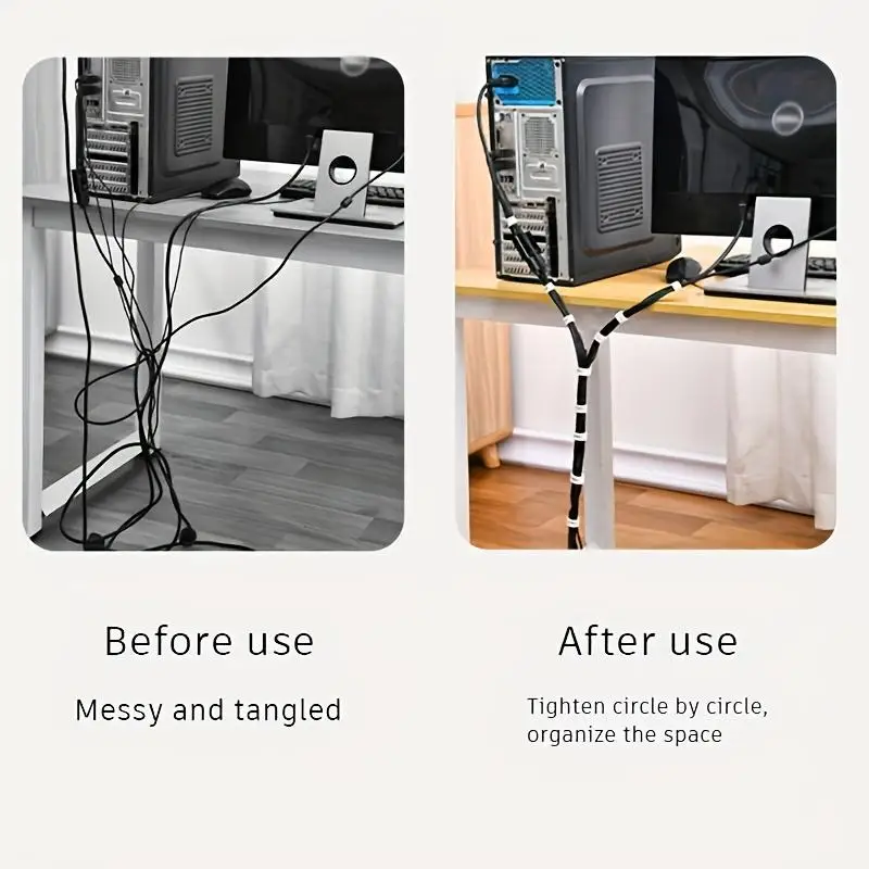 Self-Adhesive Hook and Loop Cable Tie - 5-Meter Wire Organizer Strap